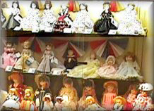 Doll collection display.